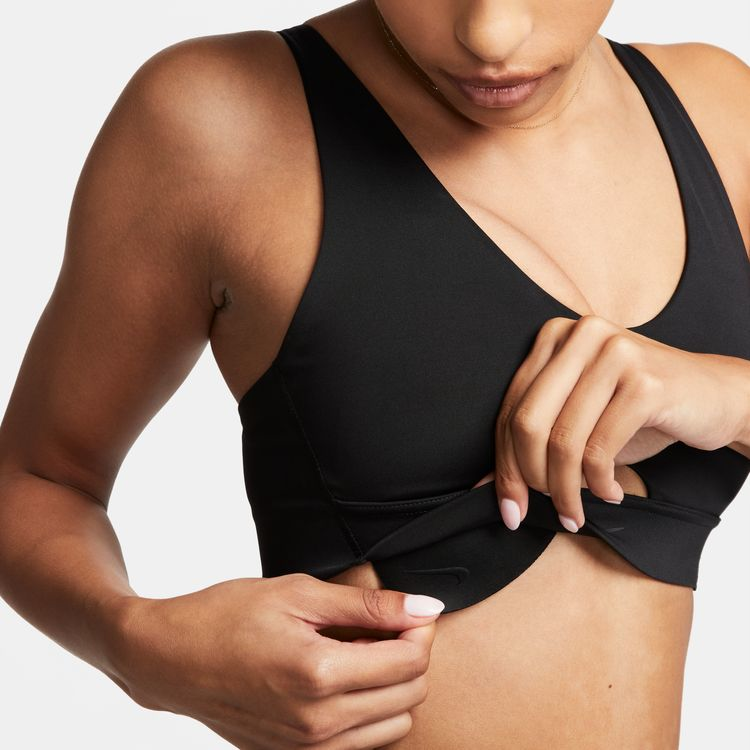 NIKE DRI-FIT INDY TOP PLUNGE CUTOUT- MEDIUM IMPACT DV9837-010